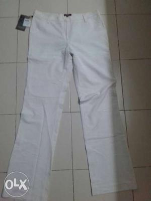 Cantabil white 32 inch lady cotton trouser in