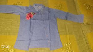 Denim shirt with Attached inner