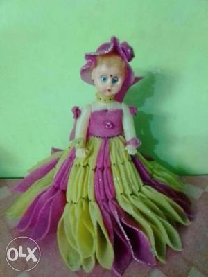 Girl In Purple And Pink Tube Gown Doll