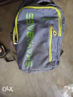 Gray And Green Skayabags Backpack