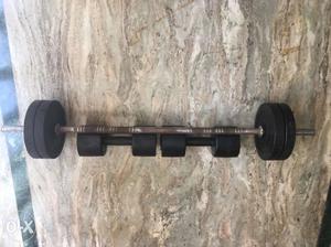 Gym: 5kg x 2 dumbbell + press rod with 10kgs weight