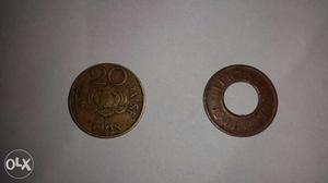 Old copper coins(two)