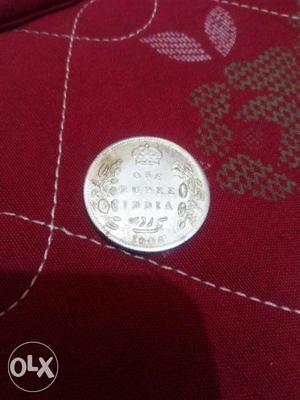 One rupee silver coin  King and Emperor Edward VII