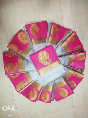 Pink And Gold Textiles