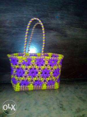 Purple And Yellow Floral Tote Bag