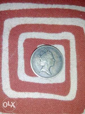 Round Silver Women's Profile Coin