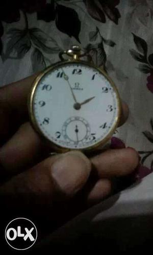 Round White Chronograph Pocket Watch