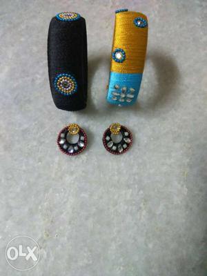 Thread Bangles and Ear Ring