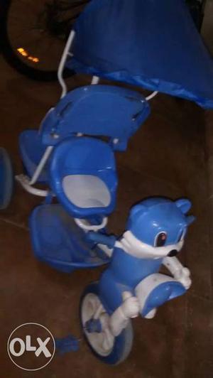 Toddler's Blue And White Pull Trike