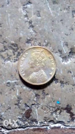 Victoria Queen one rupee coin 