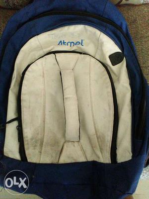 White And Blue Atmel Backpack