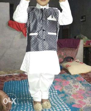 White sherwani with koti only 1 time used for 5