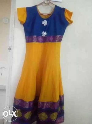 Yellow Blue long top only 1 time used