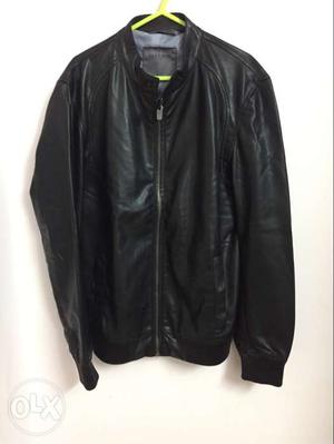 Zara Black Leather Zip Jacket