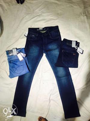 Blue Denim Stone-washed Jeans