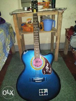 Blue Sunburst Acoustic Guitar