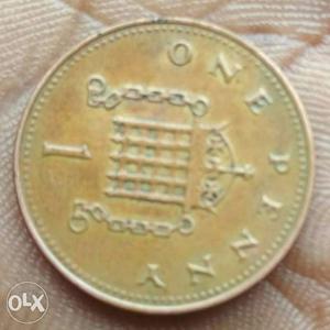 British 1 panny coin