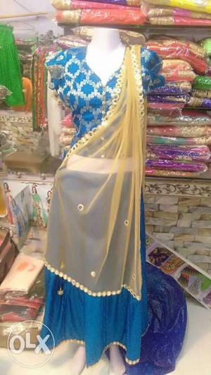 Designer top and skirt for lady/girl. Banarasi silk. party