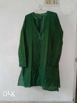 Green Kurta with embroidery used once