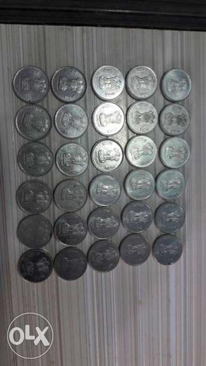 Indian collection of 30 coins of 10 paisa