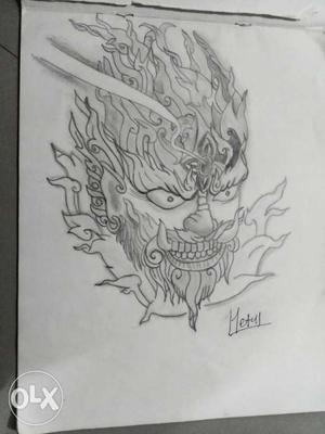 Monster Amazing pencil sketch A3 size