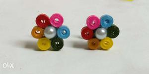 Multicolored hair band, hair clip and earrings for kids