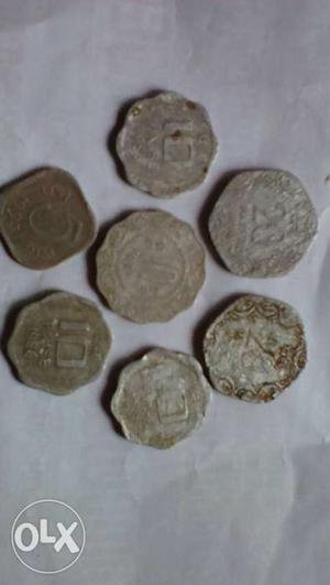 Old paise coins.total 7 coins.