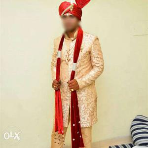 One day use sherwani three month old branded