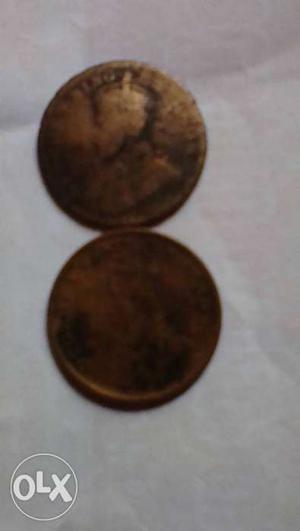 One quarter anna  and old total 2 coi ns