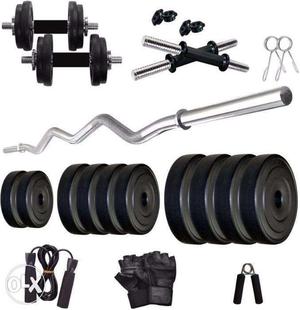 PVC 20 KG COMBO 3 WB Home Gym Equipment Kit free Shipping