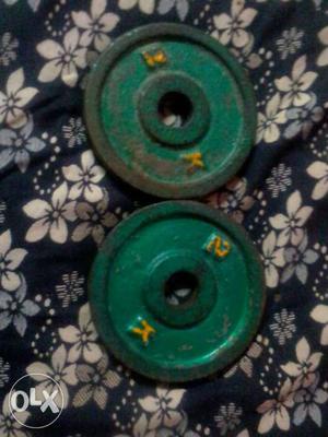 Pair Of Green Weight Plates
