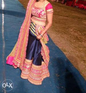 Pink, Gold And Blue Traditional Dress