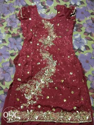 Pure suit with heavy dupatta, WITH FREE MAKE UP POUCH