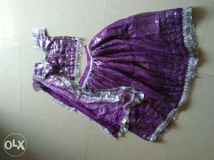 Purple Crop Top And Skirt Dress