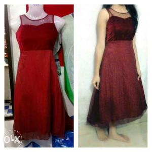 Red Sleeveless handmade Mini-dress