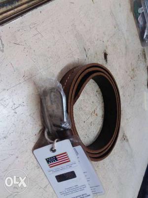 U.S polo Brown Leather Buckle Belt
