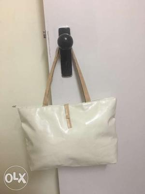 White And Brown Handbag for women