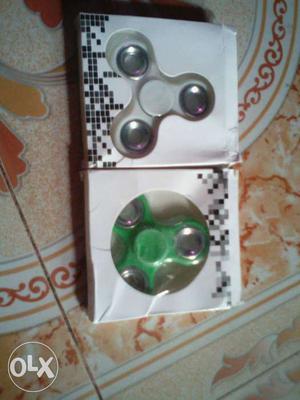 White And Green Fidget Spinners