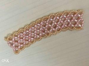Women's Gold And Pink original pearls choker!
