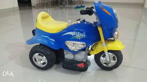 Blue And Yellow Ride-on Toy Motorcycle