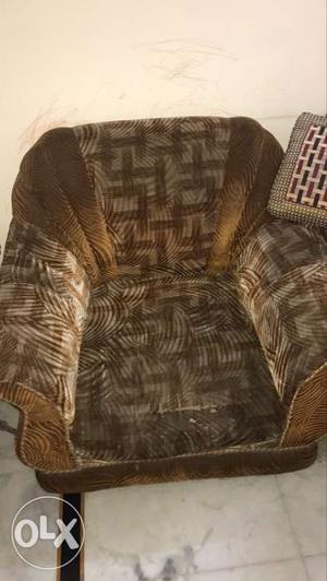 Brown And Beige Sofa Chair
