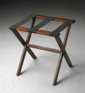 Brown And Black Wooden Folding Chair