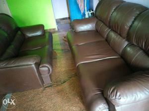 Brown Leather Sofa Set Of 2