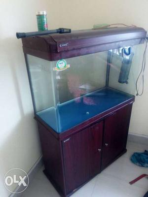 Brown Wooden Cabinet Fish Tank