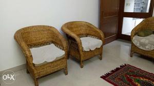 Cane sofa set 3+1+1. With sitting cushion