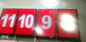 Cheap, LED lit number display for buildings, A4 size