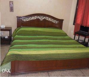 Double Bed in Teak finish 6ft X 5ft, with box storage