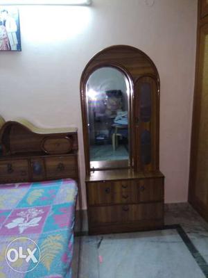 Double bed with dressing table and one table