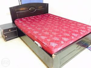 Double bed with mattress m side table
