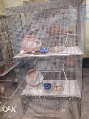 Gray Steel Pet Cage.total 12 pices cage.
